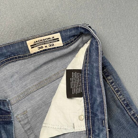 Buffalo Jeans Men's 36x32 David Bitton Jackson-X Straight Stretch Medium Wash - Picture 5 of 9